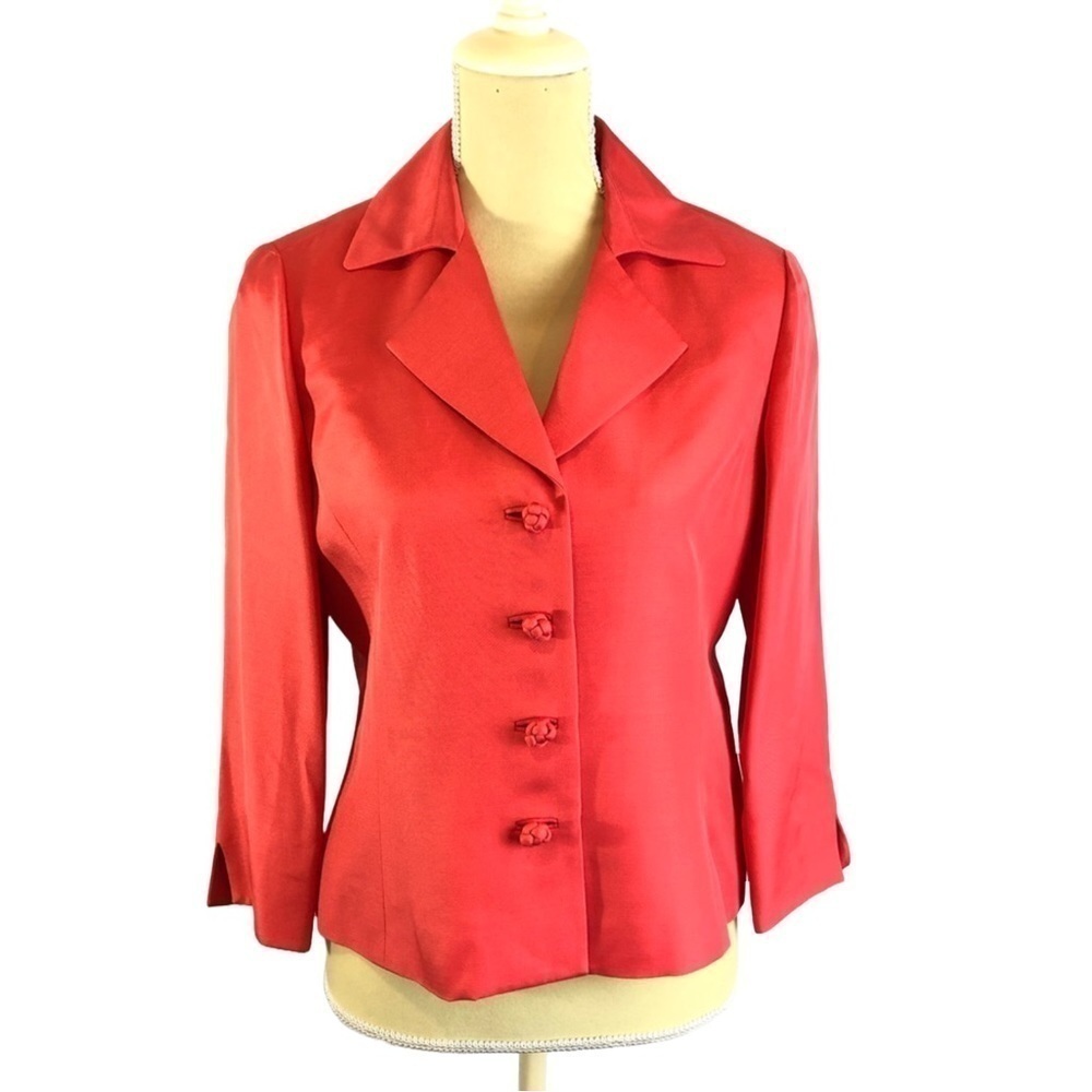 Silk Wool Blend Coral Blazer 6 (Dana Buchman preKohls)